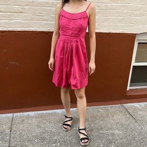 Eyelet Pleated A-line Dress